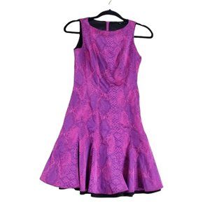 JAYGODFREY Metallic Fit & Flare Pleated Dress 6